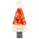 4 Ft Artificial Christmas Tree Santa Hat Xmas Tree with 300 Branch Tips Red by LJGDeals