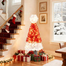 4 Ft Artificial Christmas Tree Santa Hat Xmas Tree with 300 Branch Tips Red by LJGDeals