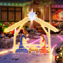 4 Ft Lighted Nativity Scene Pre-lit Christmas Holy Family Set