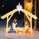 4 Ft Lighted Nativity Scene Pre-lit Christmas Holy Family Set by LJGDeals