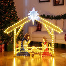 4 Ft Lighted Nativity Scene Pre-lit Christmas Holy Family Set by LJGDeals