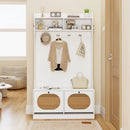 4-In-1 Hall Tree with Coat Rack and Flip Drawers for Entryway Mudroom by LJGDeals
