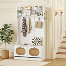 4-In-1 Hall Tree with Coat Rack and Flip Drawers for Entryway Mudroom by LJGDeals