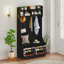4-In-1 Hall Tree with Coat Rack and Flip Drawers for Entryway Mudroom by LJGDeals
