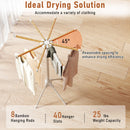 4 Legs Foldable Clothes Drying Rack with 8 Bamboo Hanging Rods and 40 Hanger Slots by LJGDeals