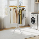 4 Legs Foldable Clothes Drying Rack with 8 Bamboo Hanging Rods and 40 Hanger Slots by LJGDeals
