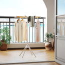 4 Legs Foldable Clothes Drying Rack with 8 Bamboo Hanging Rods and 40 Hanger Slots by LJGDeals