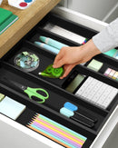 Utensil Drawer Organizer, Black (5 Slots)