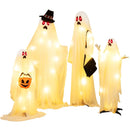 4 PCS Halloween Light up White Cloth Ghost Family with Red and Warm White LED Lights by LJGDeals
