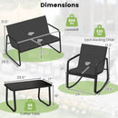 4 PCS Patio Furniture Set Outdoor Rocker Chair Conversation Set-Black by LJGDeals