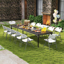 4 Pack Folding Stackable Chairs with Metal Frame and Carrying Handle-White by LJGDeals