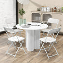 4 Pack Metal Folding Chairs with Plastic Seat and Back-White by LJGDeals