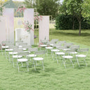4 Pack Metal Folding Chairs with Plastic Seat and Back-White by LJGDeals
