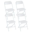 4 Pack Metal Folding Chairs with Plastic Seat and Back-White by LJGDeals