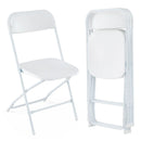 4 Pack Metal Folding Chairs with Plastic Seat and Back-White by LJGDeals