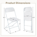 4 Pack Metal Folding Chairs with Plastic Seat and Back-White by LJGDeals