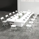 4 Pack Metal Folding Chairs with Plastic Seat and Back-White by LJGDeals