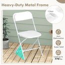 4 Pack Metal Folding Chairs with Plastic Seat and Back-White by LJGDeals