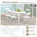 4 Pack Metal Folding Chairs with Plastic Seat and Back-White by LJGDeals