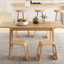4-Pack Stackable Bamboo Stool with Anti-skid Foot Pads-Natural by LJGDeals