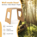 4-Pack Stackable Bamboo Stool with Anti-skid Foot Pads-Natural by LJGDeals