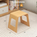 4-Pack Stackable Bamboo Stool with Anti-skid Foot Pads-Natural