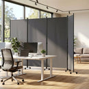 4-Panel Folding Room Divider with Wheels - 71.5" Tall by LJGDeals