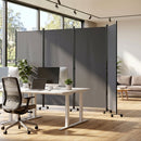 4-Panel Folding Room Divider with Wheels - 71.5" Tall