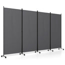 4-Panel Folding Room Divider with Wheels - 71.5" Tall