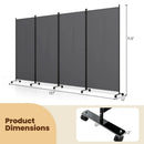 4-Panel Folding Room Divider with Wheels - 71.5" Tall by LJGDeals