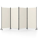 4-Panel Folding Room Divider with Wheels - 71.5" Tall by LJGDeals