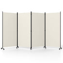 4-Panel Folding Room Divider with Wheels - 71.5" Tall