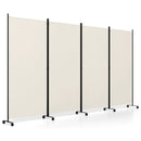 4-Panel Folding Room Divider with Wheels - 71.5" Tall by LJGDeals