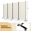 4-Panel Folding Room Divider with Wheels - 71.5" Tall by LJGDeals