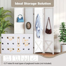 6-Panel Pegboard Room Divider 67 Inches Tall Foldable Privacy Screen by LJGDeals