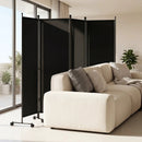 4-Panel Room Divider with Lockable Wheels - 87" x 68" by LJGDeals