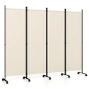 4-Panel Room Divider with Lockable Wheels - 87" x 68" by LJGDeals