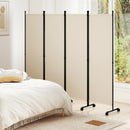 4-Panel Room Divider with Lockable Wheels - 87" x 68" by DirectDeals