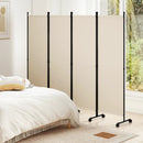 4-Panel Room Divider with Lockable Wheels - 87" x 68" by LJGDeals