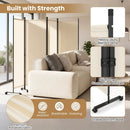 4-Panel Room Divider with Lockable Wheels - 87" x 68" by LJGDeals
