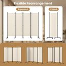 4-Panel Room Divider with Lockable Wheels - 87" x 68" by LJGDeals