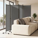 4-Panel Room Divider with Lockable Wheels - 87" x 68" by LJGDeals