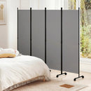 4-Panel Room Divider with Lockable Wheels - 87" x 68" by LJGDeals