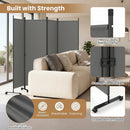 4-Panel Room Divider with Lockable Wheels - 87" x 68" by LJGDeals
