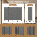 4-Panel Room Divider with Lockable Wheels - 87" x 68" by LJGDeals