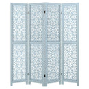 4/6 Panel Wooden Room Divider with Carved Cutout Pattern and Solid Wood Frame by DirectDeals