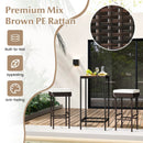 Patio Rattan Barstools Set of 2/4 with Footrest and Soft Cushions for Backyard Balcony-4 Pieces by LJGDeals