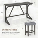 4-Piece Bar Table Set with Power Outlet & Upholstered Stools by LJGDeals