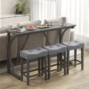4-Piece Bar Table Set with Power Outlet & Upholstered Stools by LJGDeals