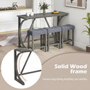 4-Piece Bar Table Set with Power Outlet & Upholstered Stools by DirectDeals